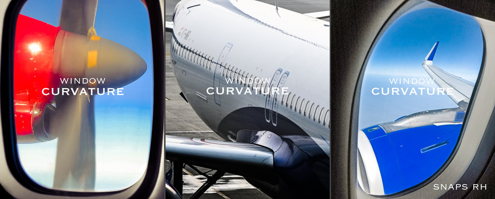 passenger jet window curvature in plain sight, image snaps by Rick Hemi